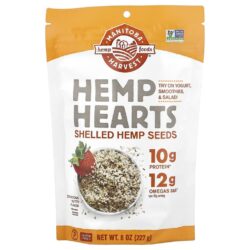 Manitoba Harvest Hemp Hearts Sementes de Cânhamo Sem Casca Delicioso Sabor de Nozes 227 g (8 oz)