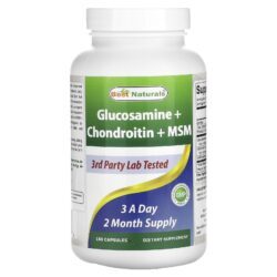 Best Naturals Glicosamina + Condroitina + MSM 180 Cápsulas