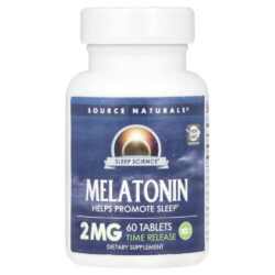 Source Naturals Sleep Science® Melatonina Liberação Programada 2 mg 60 Comprimidos