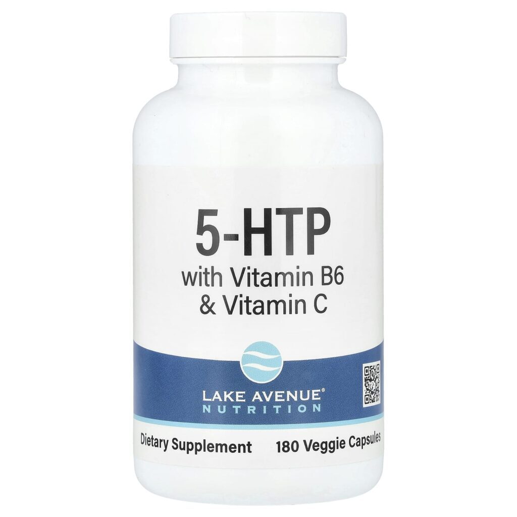 Lake Avenue Nutrition 5-HTP com Vitamina B6 e Vitamina C 180 Cápsulas Vegetais