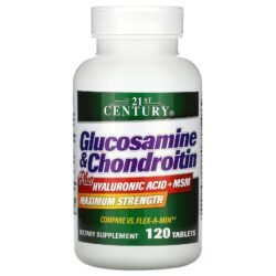 21st Century Glicosamina e Condroitina mais Ácido Hialurônico + MSM 120 Comprimidos