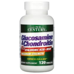 21st Century Glicosamina e Condroitina mais Ácido Hialurônico + MSM 120 Comprimidos