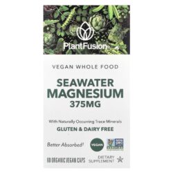 PlantFusion Magnésio da Água do Mar Vegano 60 Cápsulas Veganas Orgânicas