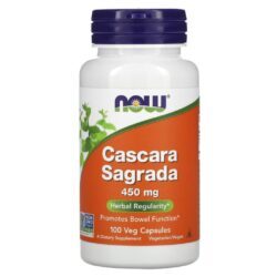 NOW Foods Cascara Sagrada 450 mg 100 Cápsulas Vegetais