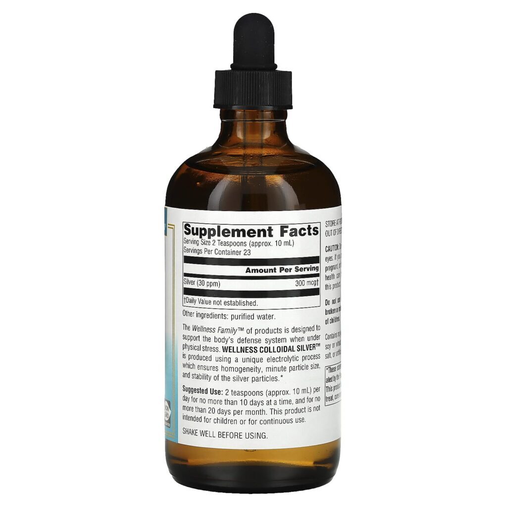 Source Naturals Bem-Estar Prata Coloidal 30 ppm 23656 ml (8 fl oz) - Imagem 2