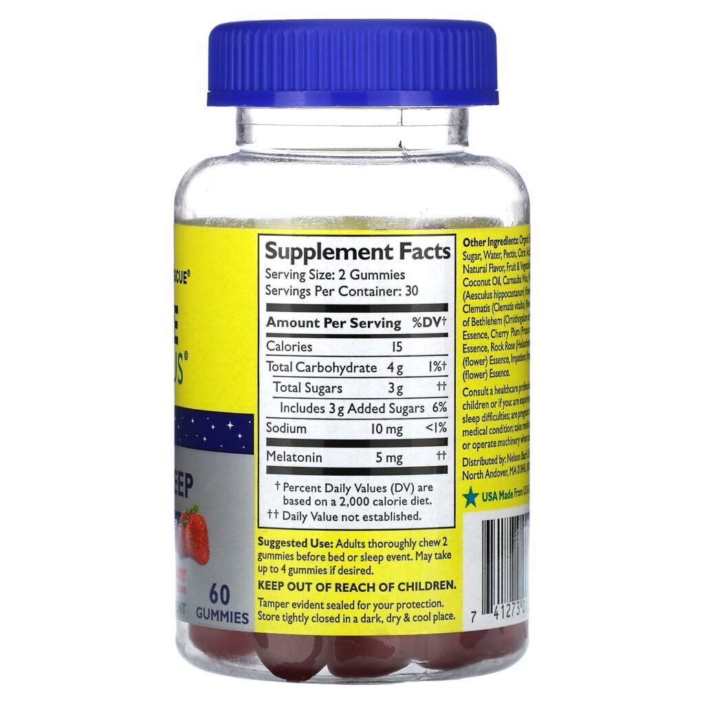 Bach Rescue Plus Gomas do Sono Morango 60 Gomas (25 mg por Goma) - Imagem 2