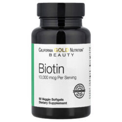 California Gold Nutrition Biotina 10.000 mcg 90 Cápsulas Softgel Vegetais