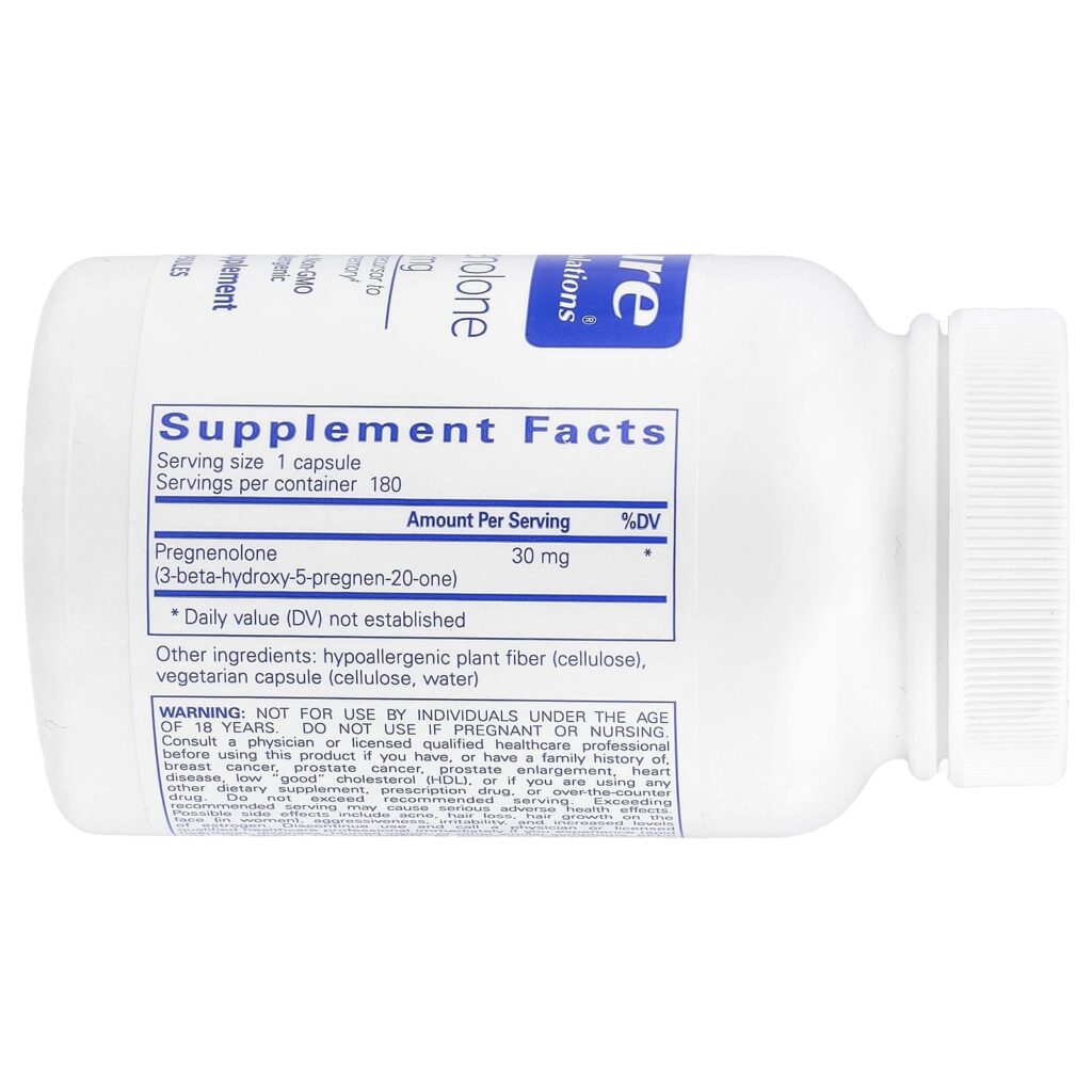 Pure Encapsulations Pregnenolona 30 mg 180 Cápsulas - Imagem 2