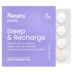 NeuroGum NeuroMints Sono e Reenergização Frutos Silvestres Mistos Pacote com 6 Unidades 12 Mentas Meltaway Cada