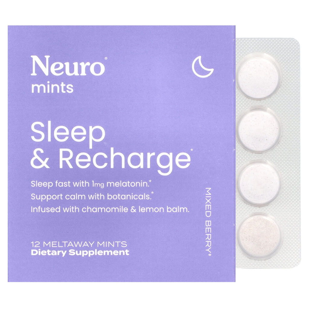 NeuroGum NeuroMints Sono e Reenergização Frutos Silvestres Mistos Pacote com 6 Unidades 12 Mentas Meltaway Cada