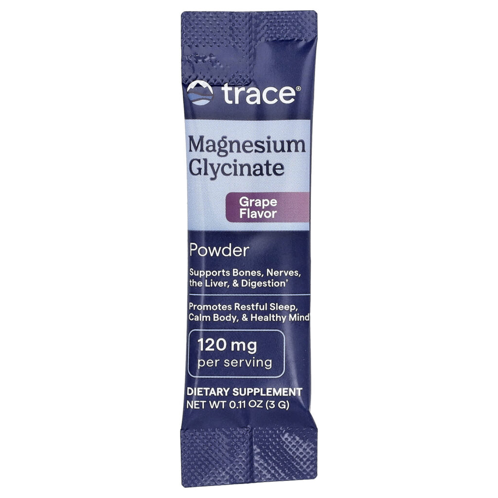 Trace Glicinato de Magnésio em Pó Uva 30 Embalagens 3 g (011 oz) Cada - Imagem 3