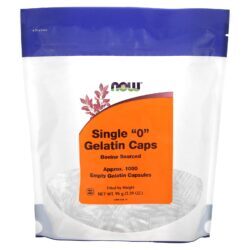 NOW Foods Cápsulas de Gelatina “0” Individuais Aprox. 1.000 Cápsulas de Gelatina Vazias