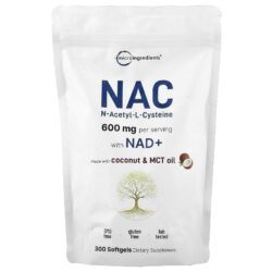 Micro Ingredients NAC com NAD+ 300 Cápsulas Softgel