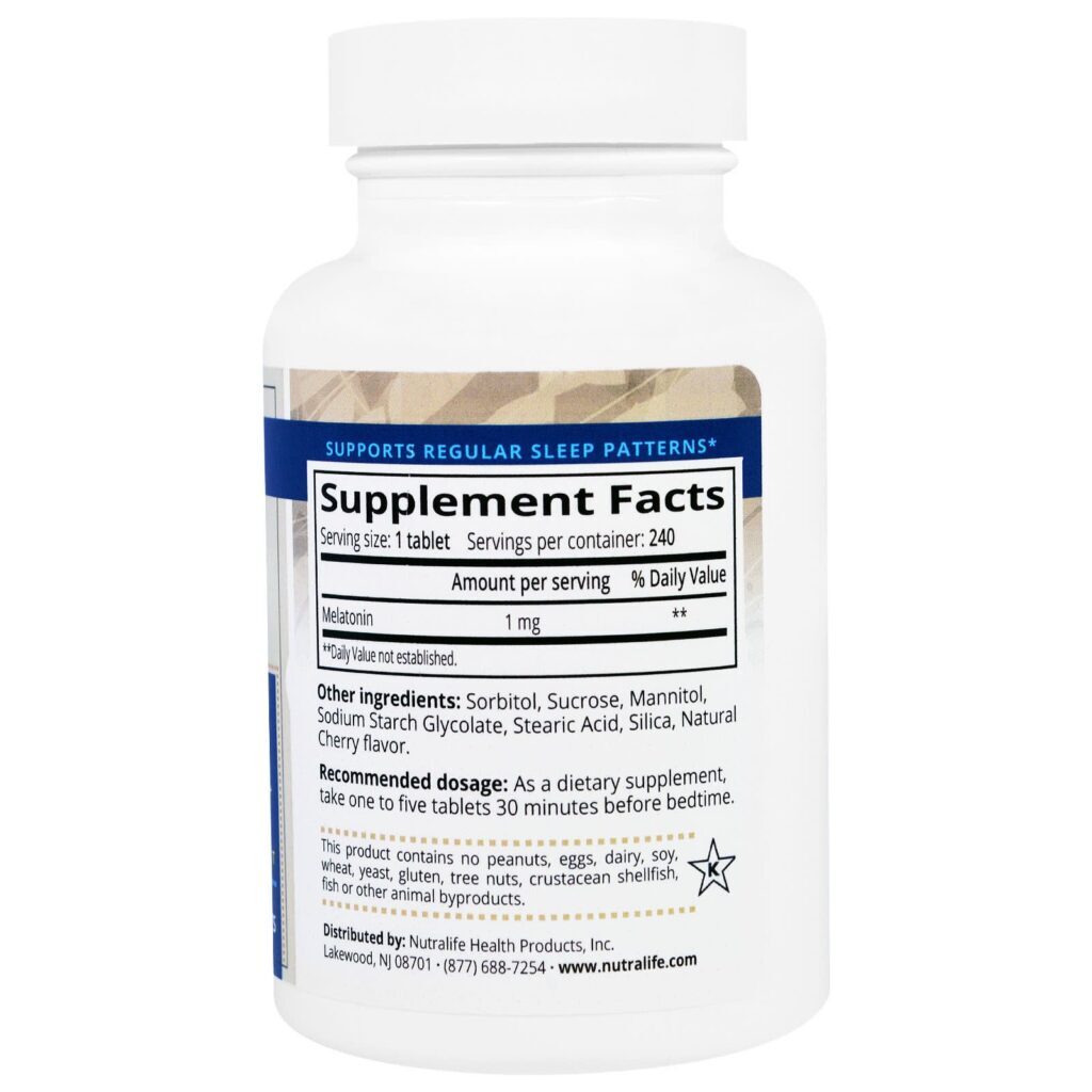 NutraLife Melatonina 1 mg 240 Comprimidos Mastigáveis - Imagem 2