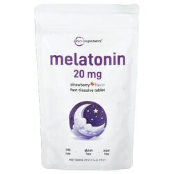 Micro Ingredients Melatonina Morango 20 mg 400 Comprimidos