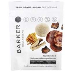 Barker Wellness Co Mistura Noturna Gomas Adaptogênicas de Cogumelos Frutos Silvestres e Limão 60 Gomas