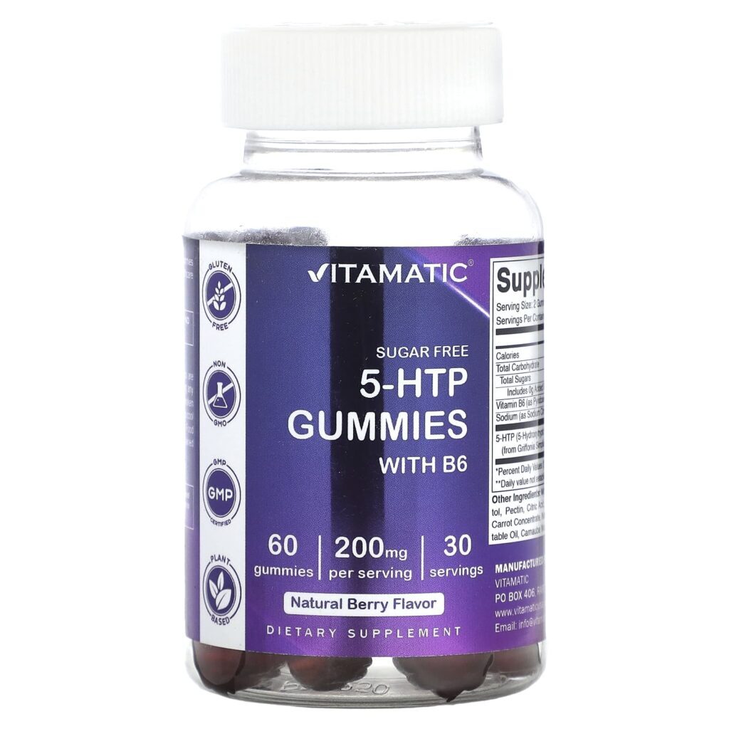 Vitamatic Gomas de 5-HTP com B6 Fruto Silvestre Natural 60 Gomas