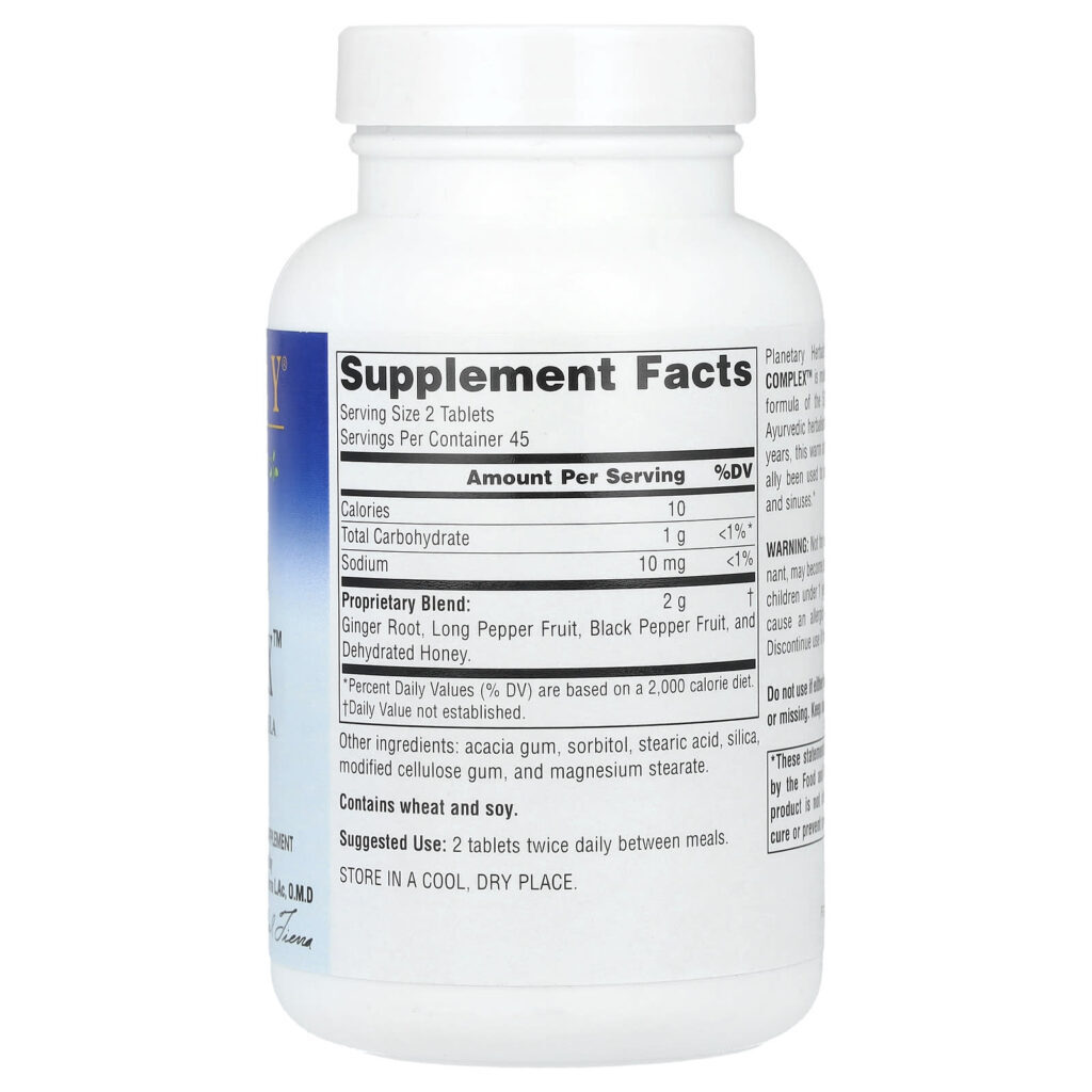 Planetary Herbals Three Spices Sinus Complex™ 90 Comprimidos - Imagem 2