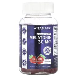 Vitamatic Gomas de Melatonina Morango Natural 30 mg 60 Gomas