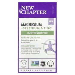 New Chapter Magnesium + Selenium & Zinc 30 Vegan Tablets