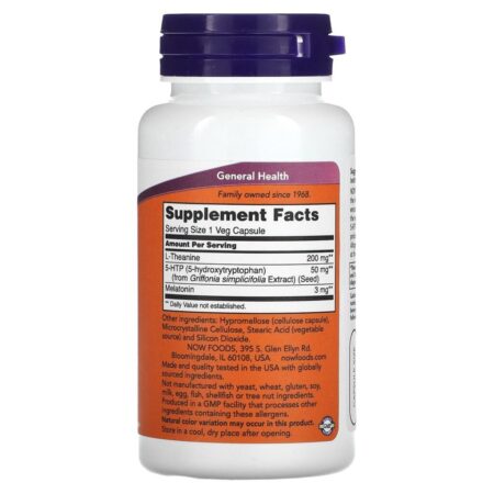 NOW Foods Regime do Sono 3 em 1 90 Cápsulas Vegetais - Imagem 2
