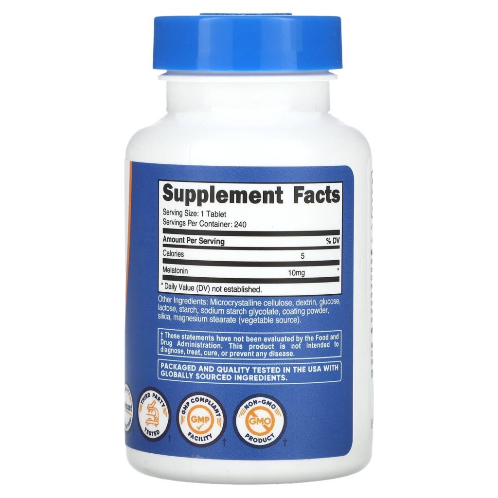 Nutricost Melatonina 10 mg 240 comprimidos - Imagem 2