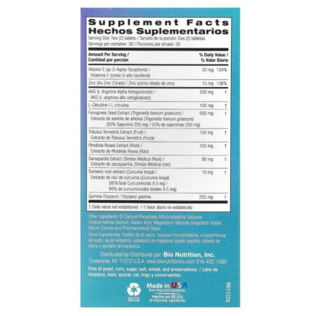 Bio Nutrition Testosterona Wellness Para Homens 60 Comprimidos - Imagem 2