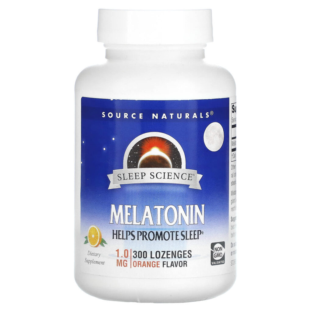 Source Naturals Ciência do Sono Melatonina Laranja 1 mg 300 Pastilhas