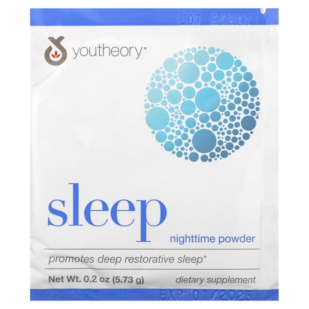 Youtheory Sono Pó Noturno 21 Pacotes 573 g (02 oz) Cada - Imagem 3
