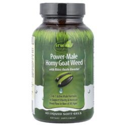 Irwin Naturals Erva daninha de cabra com tesão de macho poderoso com reforço de óxido nítrico 60 cápsulas gelatinosas líquidas