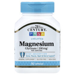 21st Century Glicinato de Magnésio Quelado 90 Cápsulas (100 mg por Cápsula)