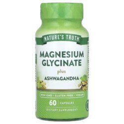 Natures Truth Glicinato de Magnésio Mais Ashwagandha 60 Cápsulas