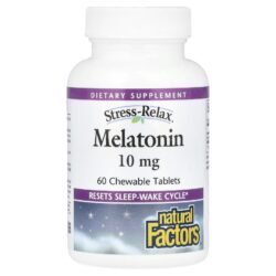 Natural Factors Stress-Relax Melatonina 10 mg 60 Comprimidos Mastigáveis