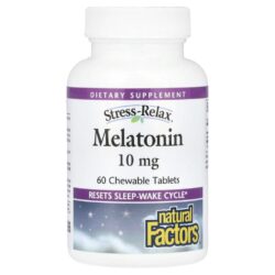 Natural Factors Stress-Relax Melatonina 10 mg 60 Comprimidos Mastigáveis