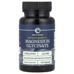 Nobi Nutrition Glicinato de Magnésio Máxima Absorção 120 Cápsulas (200 mg por Cápsula)