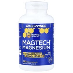 Natural Stacks Magnésio MagTech® 180 Cápsulas Veganas (666 mg por Cápsula)