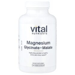 Vital Nutrients Magnésio Glicinato + Malato 240 mg 200 Cápsulas Veganas (120 mg por Cápsula)