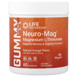 Life Extension Neuro-Mag® Magnésio L-Treonato Laranja Natural 60 Gomas