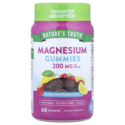 Natures Truth Gomas de Magnésio Delicioso Limão e Framboesa 60 Gomas