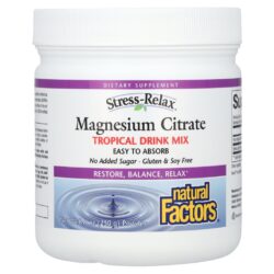 Natural Factors Citrato de Magnésio Mistura para Bebida Tropical 250 g (88 oz)