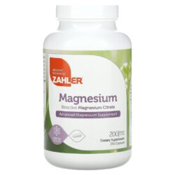 Zahler Magnésio Citrato de Magnésio Bioativo 200 mg 250 Cápsulas