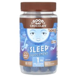 Good Day Chocolate Suplemento do Sono Para Adultos Chocolate ao Leite 1 mg 80 Unidades Revestidas de Doce