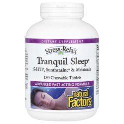 Natural Factors Stress-Relax Tranquil Sleep 5-HTP Suntheanine e Melatonina 120 Comprimidos Mastigáveis