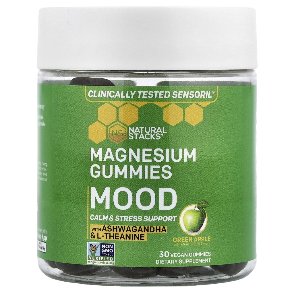 Natural Stacks Gomas de Magnésio Humor Maçã Verde 30 Gomas Veganas
