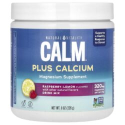 Natural Vitality CALM Mais Cálcio Framboesa e Limão 226 g (8 oz)