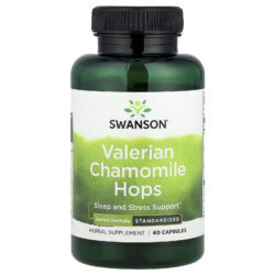 Swanson Valeriana e Camomila Lúpulo 60 Cápsulas