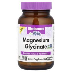 Bluebonnet Nutrition Glicinato de Magnésio 60 Cápsulas Vegetais (100 mg por Cápsula)