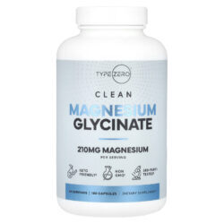 TypeZero Clean Glicinato de Magnésio 180 Cápsulas (70 mg por Cápsula)