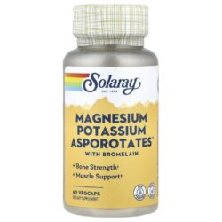Solaray Magnésio Potássio Asporotatos com Bromelina 60 VegCaps