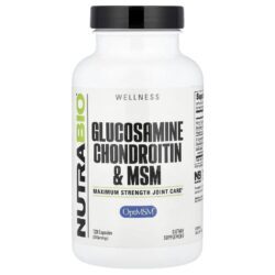 NutraBio Glicosamina Condroitina e MSM 120 Cápsulas